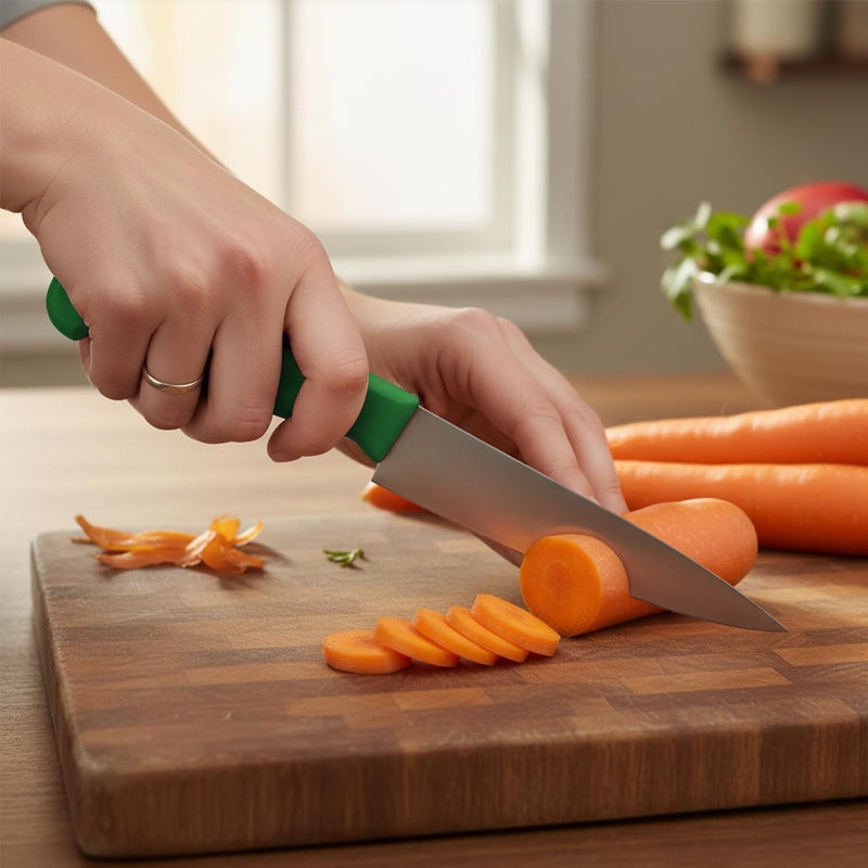 Kitchen Master 6 Inch Stainless Steel Professional Chef Knife (Green) - Image 3